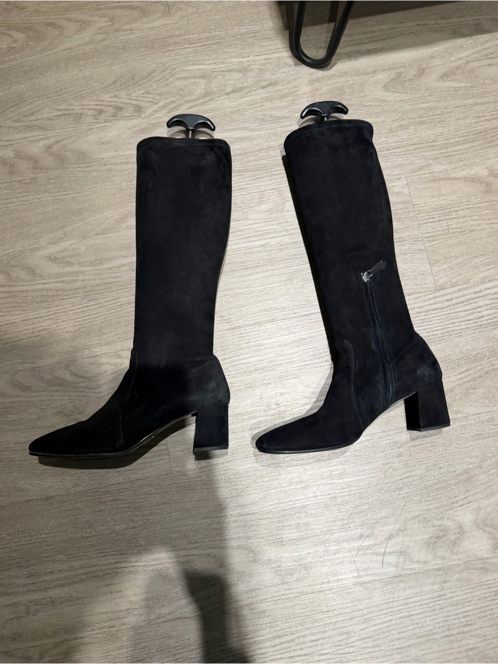 Prada Black Suede Knee High Boots - Picture 4 of 9
